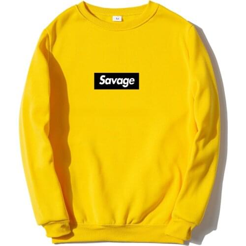 Savage Letter printing Mens Hoodies Sweatshirts Pullover Men Women Autumn Winter Hip Hop Sweatshirt Streetwear Sudadera Hombre