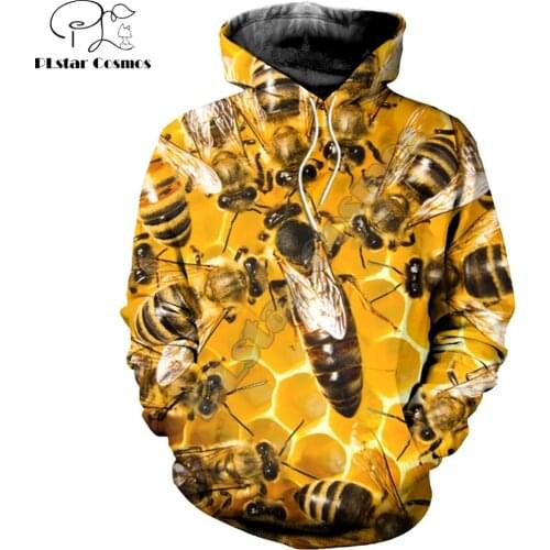 3D Printed Bee Keeper Hoodie and Sweatshirt Pure Raw Honey Harajuku Fashion Men hoodies Unisex Casual Jacket pullover DW0003
