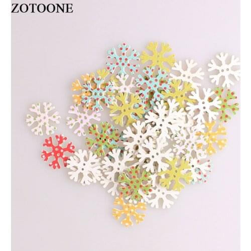 ZOTOONE Snowflake Wodden Buttons For Clothing DIY Scrapbooking Needlework Craft Sewing Christmas Wood Buttons Accessories A