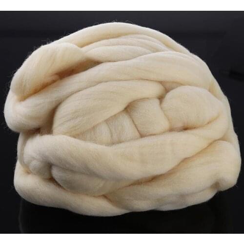 Natural Roving Wool Roving Fiber Spin Felt Crafts Needle Felting 200g (Galatea)