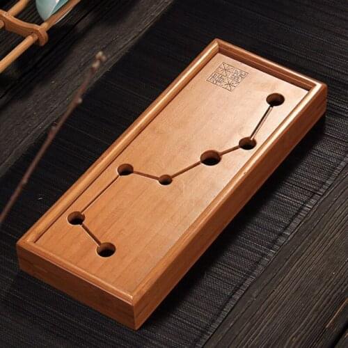 1PC Seven star Kung Fu Tea Set Natural Bamboo Tea Tray Rectangular Traditional Bamboo Puer Tea Tray Chahai Tea Table MF 026