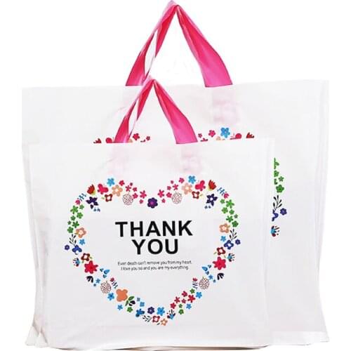 100PCS / LOT Big Supermarket Plastic Bags Shops Package Shopping Bag Jewelry Party Gift Bags Clothing Store Tote Storage Bag