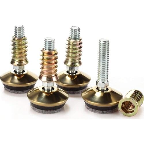 4Pcs Swivel Furniture Levelers - Adjustable Leveling Legs Glide for Tables Chairs Cabinets - M10 Fully Threaded