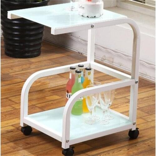 48*35CM Tempered Glass Laptop Desk Sofa Side Corner Table Lazy Modern Bedside Table Living Room Coffee Table