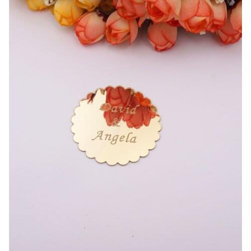 30 Pieces Personalized Acrylic Mirror Round Custom Name Date Welcome Stickers Bride Favorite Wedding Gift Party Decor Favors