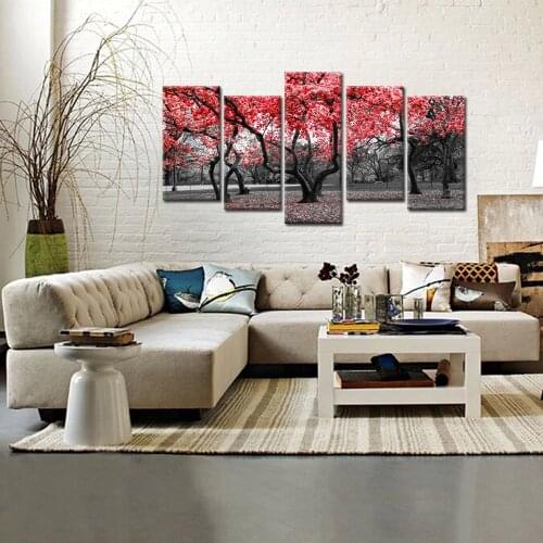 Full square/round drill 5D DIY Diamond Painting Black White Red Tree Landscape"Diamond geborduurd Diamond Mosaic Home Decor