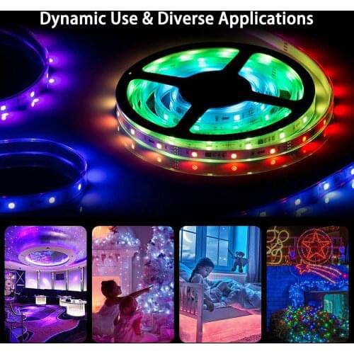 CAR Rgb Led Strip Light 16.4ft 5M 12v+44 Key Remote Control IR Waterproof 3528 Smd 300 Led Flexible AUTO Light Strip Christmas