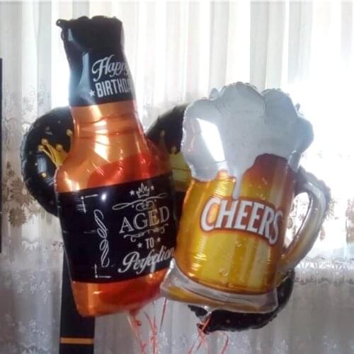 Champagne Wine Cup Whiskey Bottle Balloon 30 Years Old Happy Birthday Party Decor Adult Wedding Ballons Anniversary Party Baloon