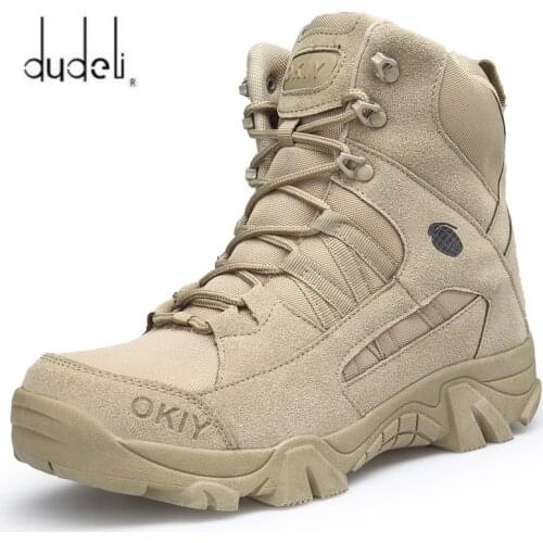 Men Tactical Boots Army Boots Mens Military Desert Waterproof Work Safety Shoes Climbing Hiking Shoes Ankle Men Outdoor Boots