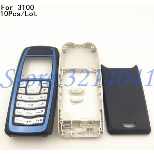 10Pcs/Lot Full Housing Cover Case For Nokia 3100 Front Frame+Battery Door+Middle Cover+keypads+Logo