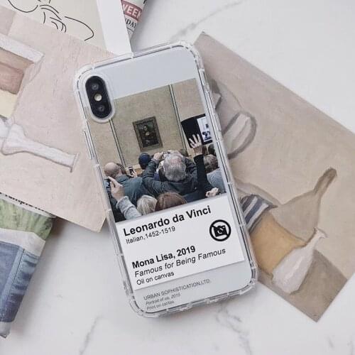 HOT Funny retro pattern Mona Lisaoil painting phone case for iPhone X XS MAX XR 11 Pro 6S 7 8 plus fashion 3D clear TPU cover