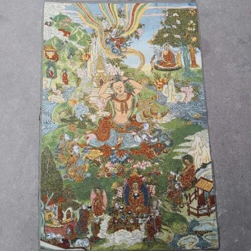 China old Tibet silk Thangka like hanging painting fengshui Green Tara portrait
