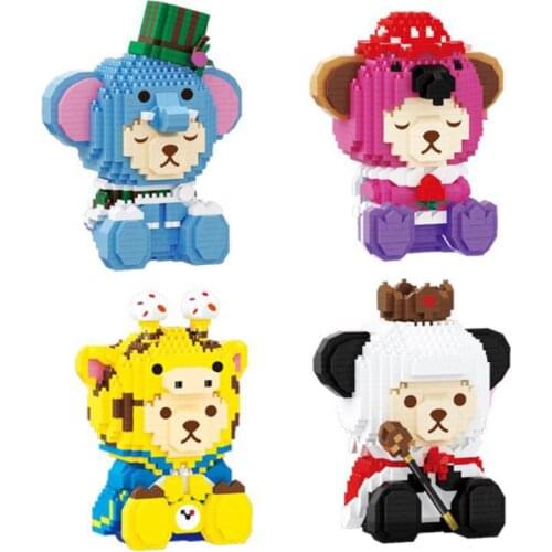 Classic cartoon TEDDY bears image micro diamond building block cosplay animal giraffe elephant panda Koalas nanobricks toys