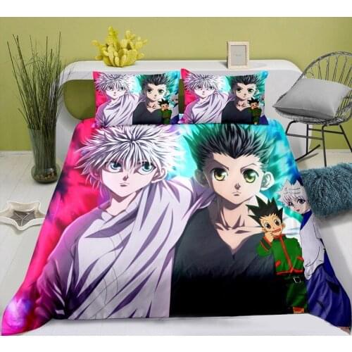 Cartoon 3D Print Anime Hunter X Hunter Bedding Set Hisoka Killua Zoldyck Character Duvet Cover Set 2/3Pcs Gift For Kids Boy Baby