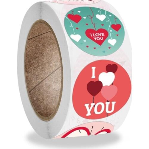 2021 Hot selling Round Valentines Day gift decoration stickers stickers stickers stickers stickers student stationery stickers