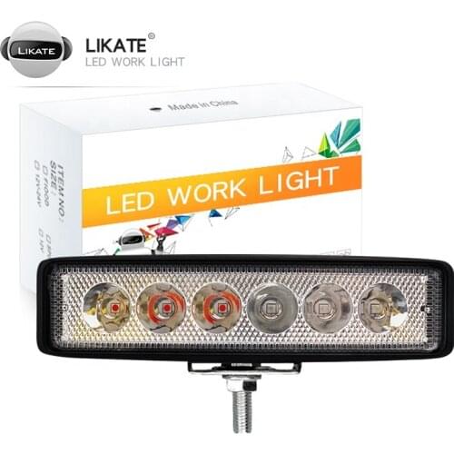 LKT 24v Strobe Light Car LED Work Light 18W For Car SUV Off Road Jeep Truck Boat