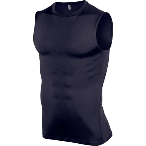 Men Tank Top Compression Base Layer Men Clothes 2019 Sleeveless Quick Dry Tight Running Fitness Gym Sports Tshirt Vest 7