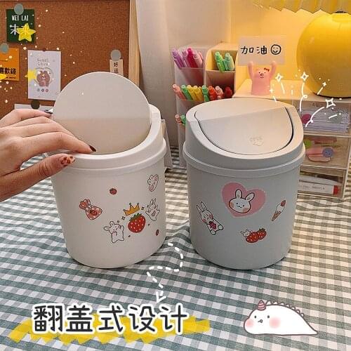 Cute desktop storage bucket mini girl ins covered Nordic storage box