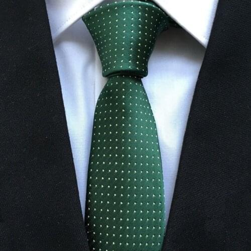 New Design Mens Ties Jacquard Woven Necktie Blackish Green with Small Dots Gravata