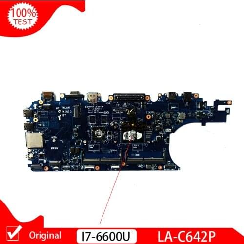 Original ADM80 LA-C642P CN-0J1PDD 0J1PDD J1PDD For DELL Latitude E5570 5570 Laptop motherboard SR2F1 I7-6600U I7 CPU