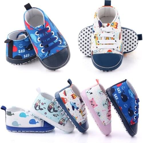 2021 Spring and Autumn Baby Shoes Lace-up Canvas Toddler Shoes Soft Sole Baby Shoes Toddler Shoes Boy Newborn Girl Moccasins