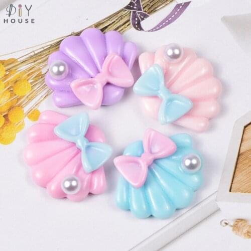 10-50Pcs Flatback Planar Resin Pearl Seashell DIY Craft Supplies Hair Accessories Embellishments Phone Shell Decor Materials Toy
