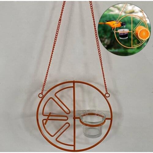 Portable Hanging Outdoor Bird Oriole Feeder Automatic Grape Orange Jelly Fruit Hummingbird Water Drinking Holder For Tree