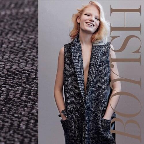 Silk wool blend fabrics autumn and winter coats fashion wool fabrics wholesale high quality wool cloth