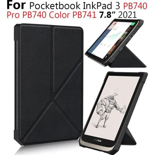 Funda plegable para PocketBook 740, soporte trasero de TPU suave para PocketBook 3 Pro PB740 / InkPad Color PB741 7.8 inch case