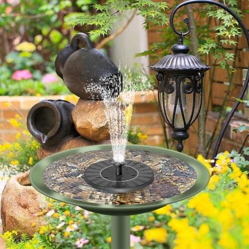 Solar Fountain Pump 1.4W With 6 Styles Nozzles Solar Powered Water Pump Submersible Outdoor For Bird Bath Pond Pool Fish Tank