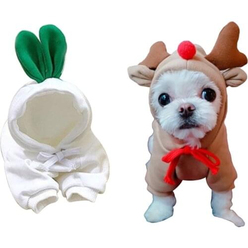 Warm Dog/Cat Winter Clothes Cute Fruit Dog Coat Hoodies Fleece Pet Dogs Costume Jacket for French Bulldog Chihuahua
