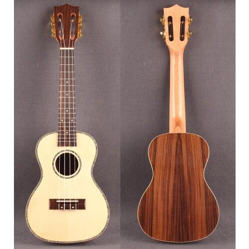 Concert Ukulele !! Solid Spruce Top! Rosewood Side and Back! укулеле 4 струны 4 strings Guitar With EVA hard Case