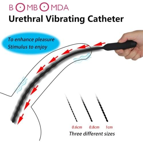 10 Frequency Urethral Vibrator Catheter Penis Plug Sex Toy for Men Vibrating Urethral Plug Penis Insertion Urethra Sound Dilator