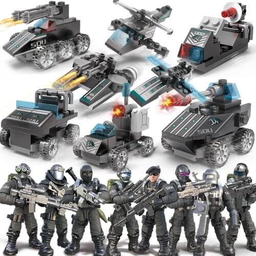 Military Series WW2 Flying Tiger Special Team Urban Emergency Task Force Building Blocks Bricks Toys Gifts