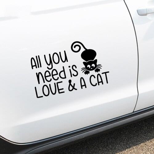 High Quality 17*10.5cm Styling Stickers Funny Love and Cat Car Stickers Personality Waterproof Accessories Vinyl Decal