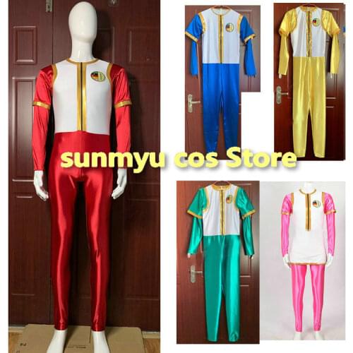 Gosei Sentai Dairanger Red Blue Pink bodysuits with head hood and gloves Cosplay Costume,Custom Size Halloween