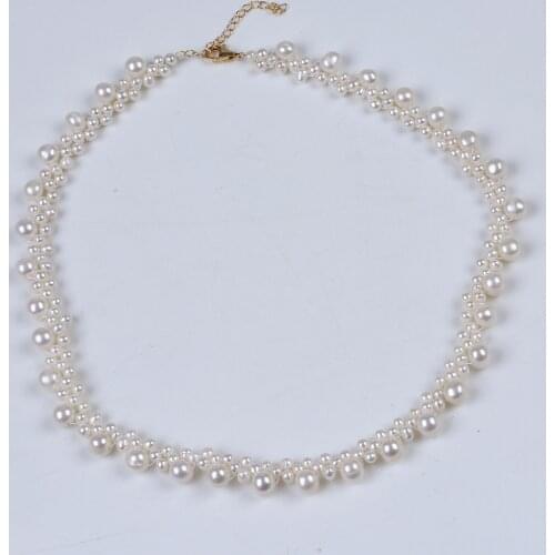 New Multi Layered Natural Freshwater Potato Pearl Necklace For Women Jewelry flower tiny pearl necklace