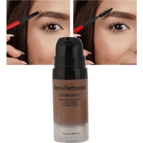 12ml Liquid Eyebrow Dye Cream Eyebrow Brush Waterproof Long-Lasting Eyebrow Makeup Tool