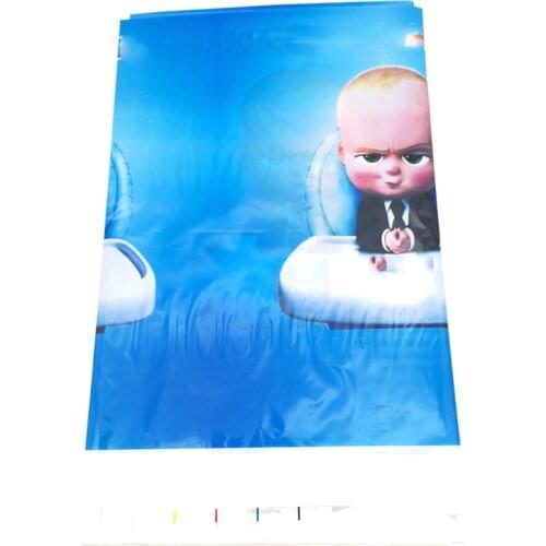 1pcs/lot Boss Baby Theme Tablecloth Decorate Happy Birthday Party Boys Favors Blue Table Cover Baby Shower Maps 108*180 CM