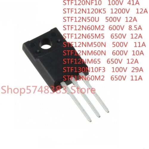 10PCS/LOT STF120NF10 STF12N120K5 STF12N50U STF12N60M2 STF12N65M5 STF12NM50N STF12NM60N STF12NM65 STF130N10F3 STF13N60M2 TO-220F
