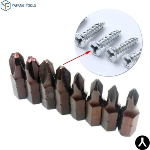 12Pcs/Set 25mm Magnetic Anti Slip Y Shaped Screwdriver Bit 1/4" Hex Shank Air&Electric Screw Driver Bits Power Hand Tools