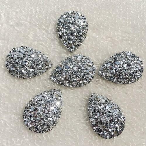 15pcs/bag Drop shape Crystal silver sew on rhinestones,diy clothing accessories -E561