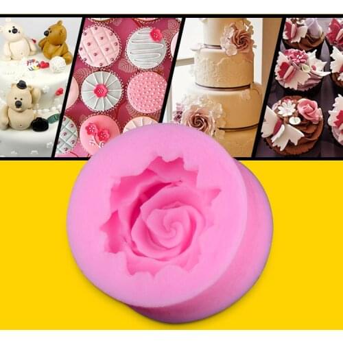 3D Rose Flower DIY Fondant Cake Chocolate Sugarcraft Mold Cutter Silicone Tool S