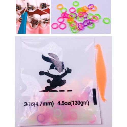 4.5oz 3/16 Colorful Elastics Dental Orthodontic Elastic Bands Ties Traction Tucker Placement