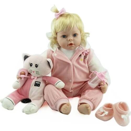 55cm Lifelike Newborn Baby Bebe Kid Toy Cute Girl Silicone Reborn Baby Dolls