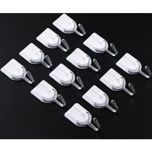 6pcs/lot Self Adhesive Clothes Hook Wall Door Holder Bathroom Towel Hanger Kitchen Bath Wall Hanger Hooks Holder Adhesive