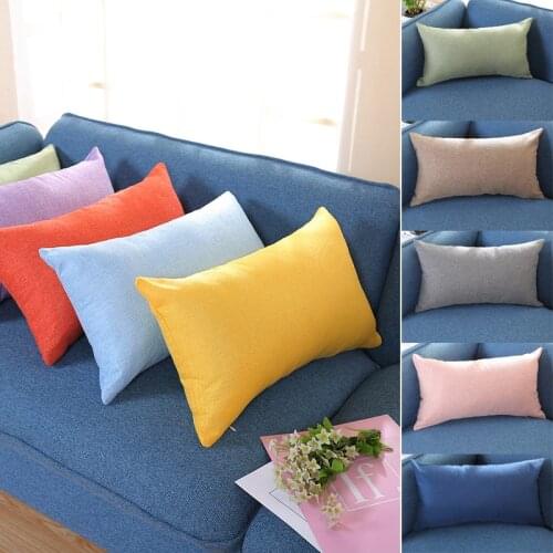 14 Colors Cushion Cover 30x50cm Rectangle Pillow Case For Living Room Sofa Cotton Linen Throw Pillowcase Home Decoration