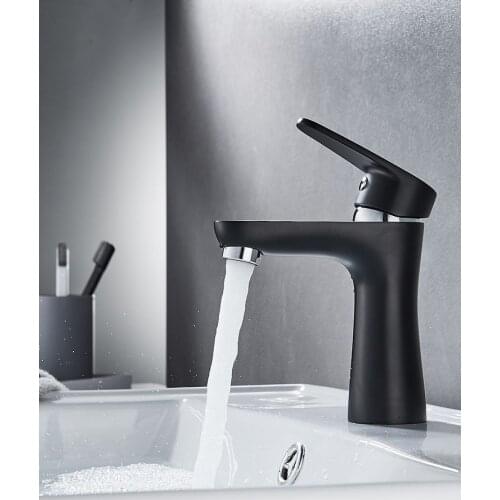 Diplon Single Handle Plated Black Brass Basin Faucet Water Mixer Deck Mounted Bathroom Sink Tap ST2562