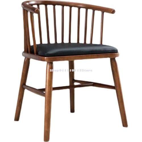 Customized Nordic Solid Wood Armchair Western Restaurant Reception Discussion Simple Family Office Leisure Armchair Light Luxury