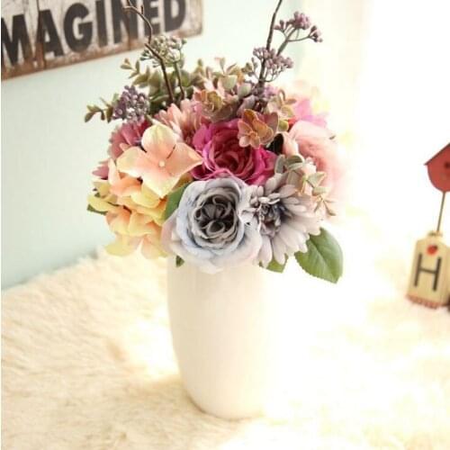 K16247 Simulation Rose Gerbera Bouquet Arrangement Wedding Silk Flower Decorative Bonsai Artificial flowers Valentines Day